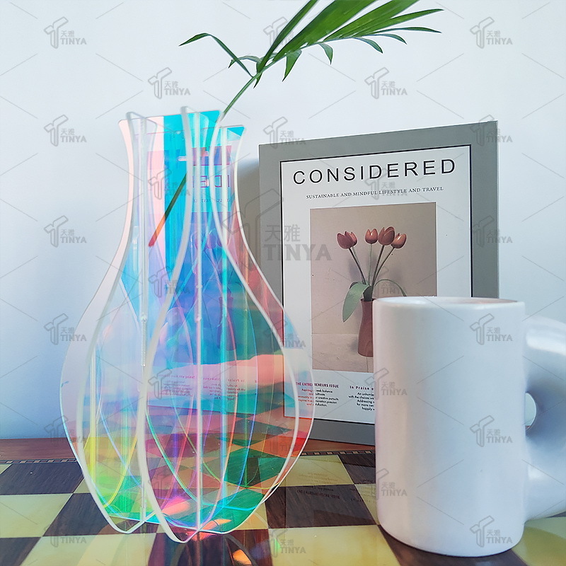 High Quality Simple Cylinder Glass Vase Home Decoration Tall Cylinder Custom Floral Abstract Vase Thickened Clear Glass Vase