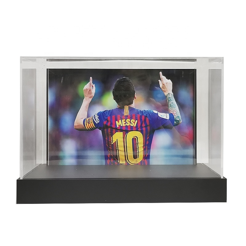 Clear Acrylic Large Shoe Display Case for Basketball Shoes Soccer Cleats Football Cleats with photo frame