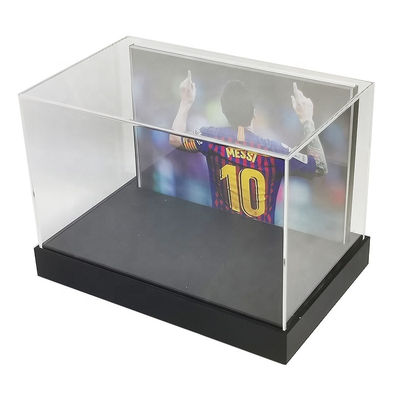 Clear Acrylic Large Shoe Display Case for Basketball Shoes Soccer Cleats Football Cleats with photo frame