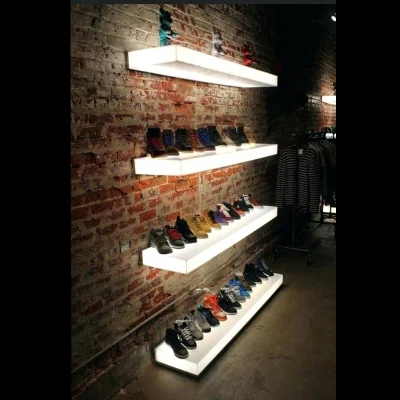 LED shelf display Shoe Wall Mounted Sneaker Shelves Rack Display Showcase Shoe Collection Sneaker Store Acrylic Wall Shelf Shoes