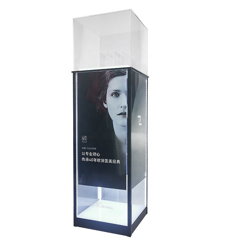 Acrylic factory custom museum display showcase pedestal Led Plinth Jewelry Plinth Corners Display Rack