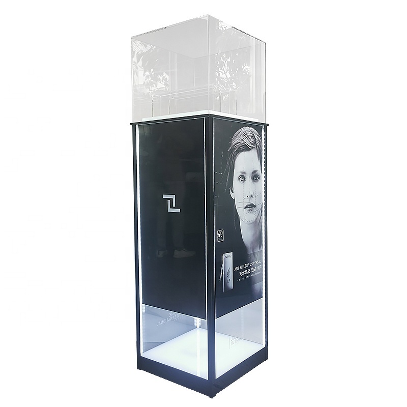 Acrylic factory custom museum display showcase pedestal Led Plinth Jewelry Plinth Corners Display Rack