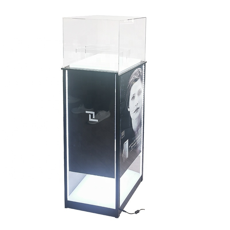 Acrylic factory custom museum display showcase pedestal Led Plinth Jewelry Plinth Corners Display Rack