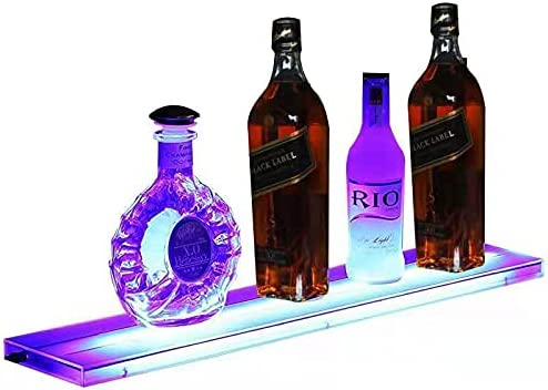 acrylic modern custom  led lighted liquor bottle display shelf bar display rack