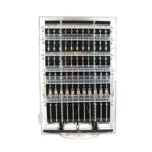 Double Sided Body Jewelry Display With 16 Earing Acrylic Racks 360 Rotating Counter Top Piercing Shop Display Stand