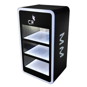 Gas Station Locking Display Cabinet For Tobacco Smoke Shop Retail Pop Countertop Acrylic Display Case With LED Light