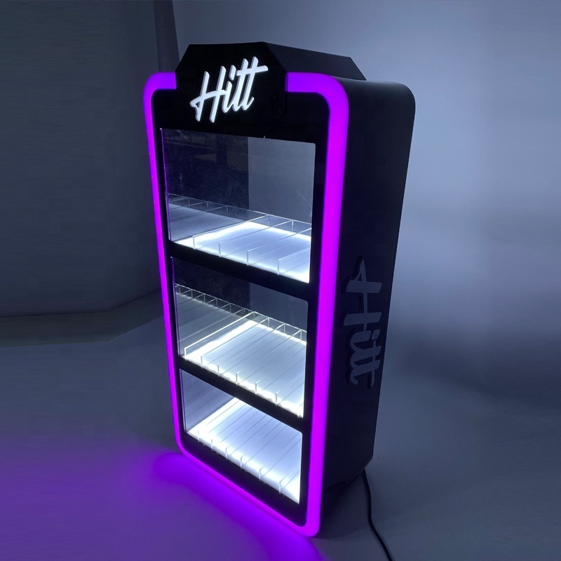 Tinya Free Sample smoke shop display Acrylic Display Stands Counter RGB LED Lighted Tobacco Cigarette Display Cabinet