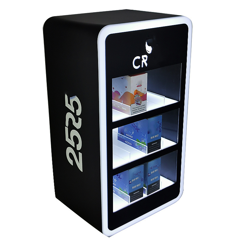 Gas Station Locking Display Cabinet For Tobacco Smoke Shop Retail Pop Countertop Acrylic Display Case With LED Light