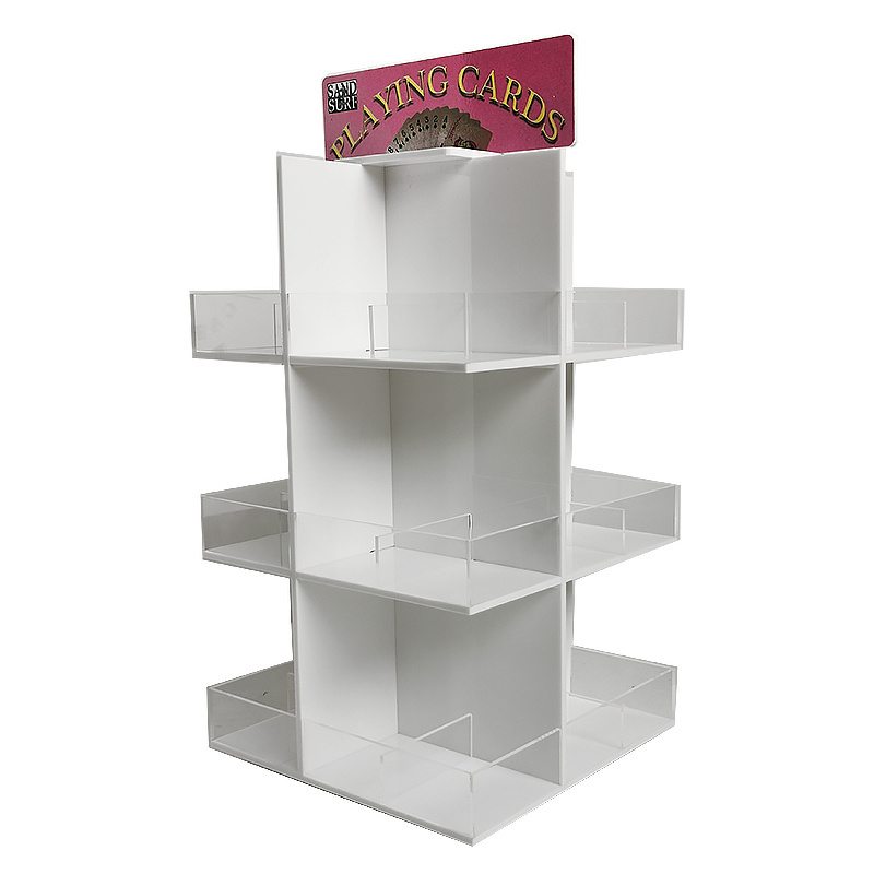 Customized Acrylic hooks floor standing hat display stand