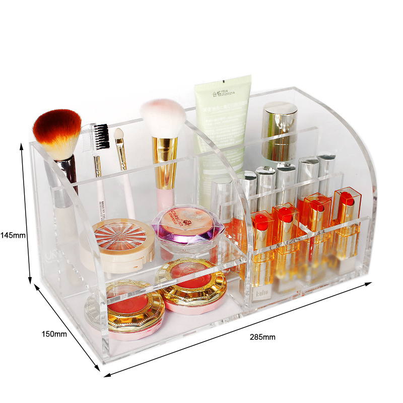 Wholesale 3 Tube Rotating Clear Acrylic Makeup Brush Holder Display Stand Cosmetic Brush Display Racks