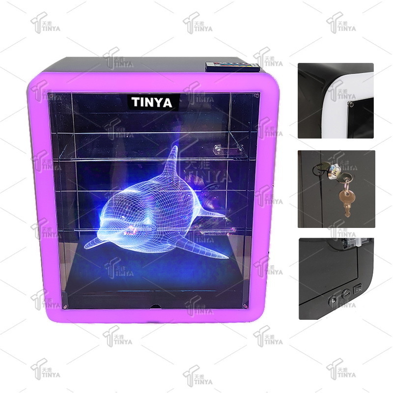 Custom cigarette display cabinet Floor Showcase led cigarettes rack display stand 3d hologram Tobacco Display Shelf Supplier