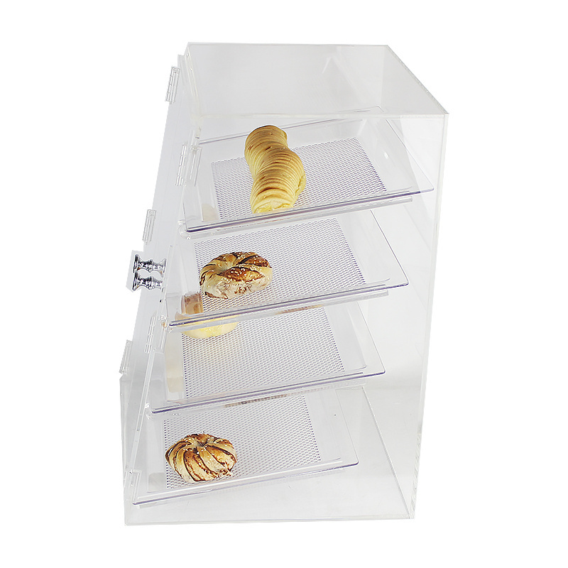 Hot Selling Custom Acrylic Bakery Display Case For Retail Store,Counter Top Acrylic Cake Bread Display Stand Showcase Wholesale