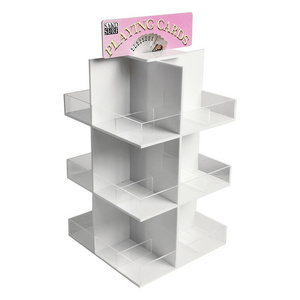 Customized Acrylic hooks floor standing hat display stand