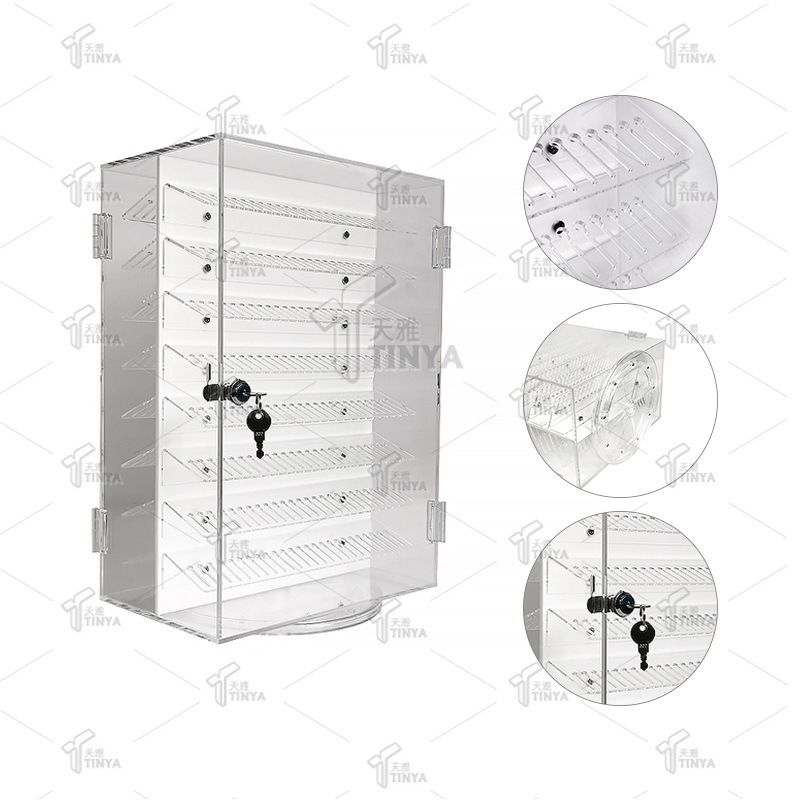 Custom 360 Rotate Acrylic Earring Display Holder Rack Seller Jewelry Display Organizer Shelf Multi Ear Studs Storage Rack