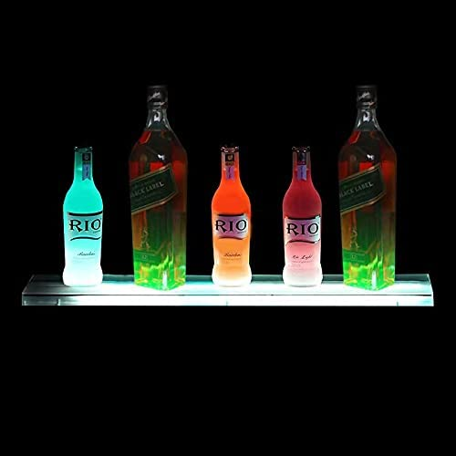 acrylic modern custom  led lighted liquor bottle display shelf bar display rack