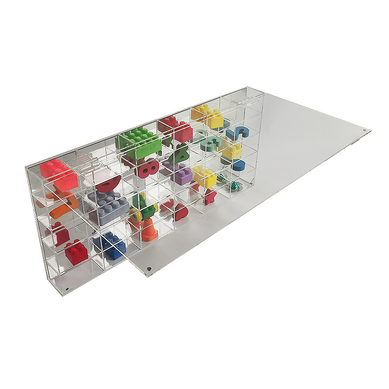 Transparent Acrylic Toy Display Rack Clear Mounted Acrylic Display Case Organizer Storage Box Custom Pokemon Cards Display Stand