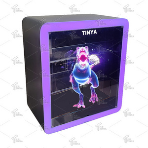 Custom cigarette display cabinet Floor Showcase led cigarettes rack display stand 3d hologram Tobacco Display Shelf Supplier