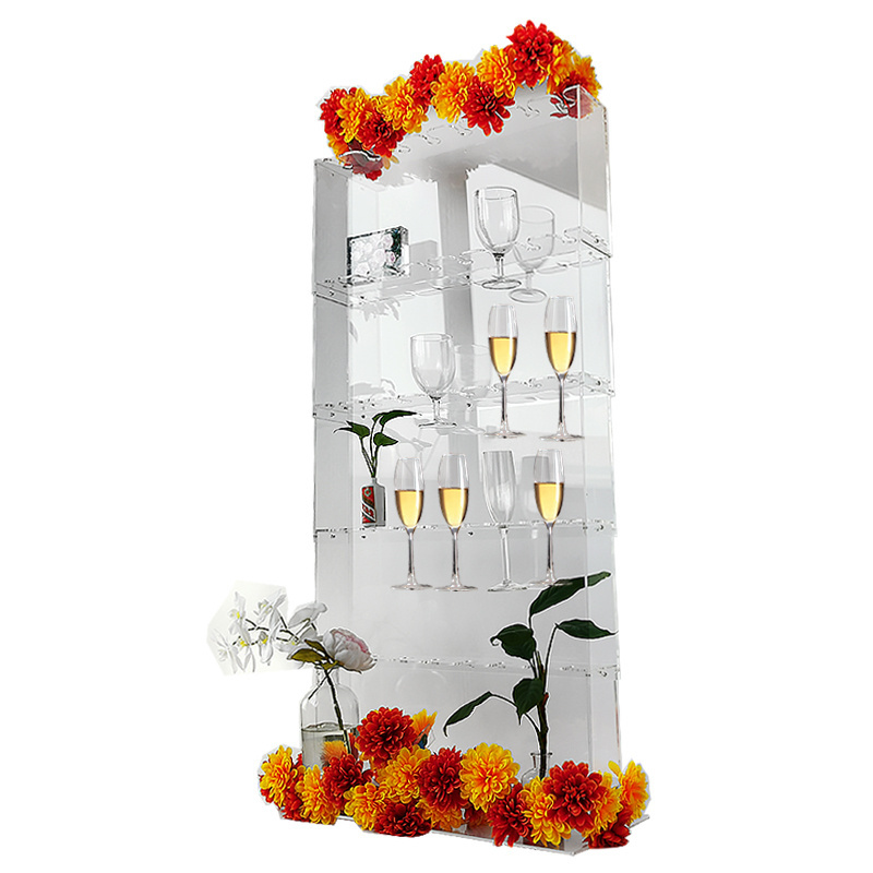 Factory Wholesale Supplies Clear Acrylic Champagne Wall Glass Holder Display Stand