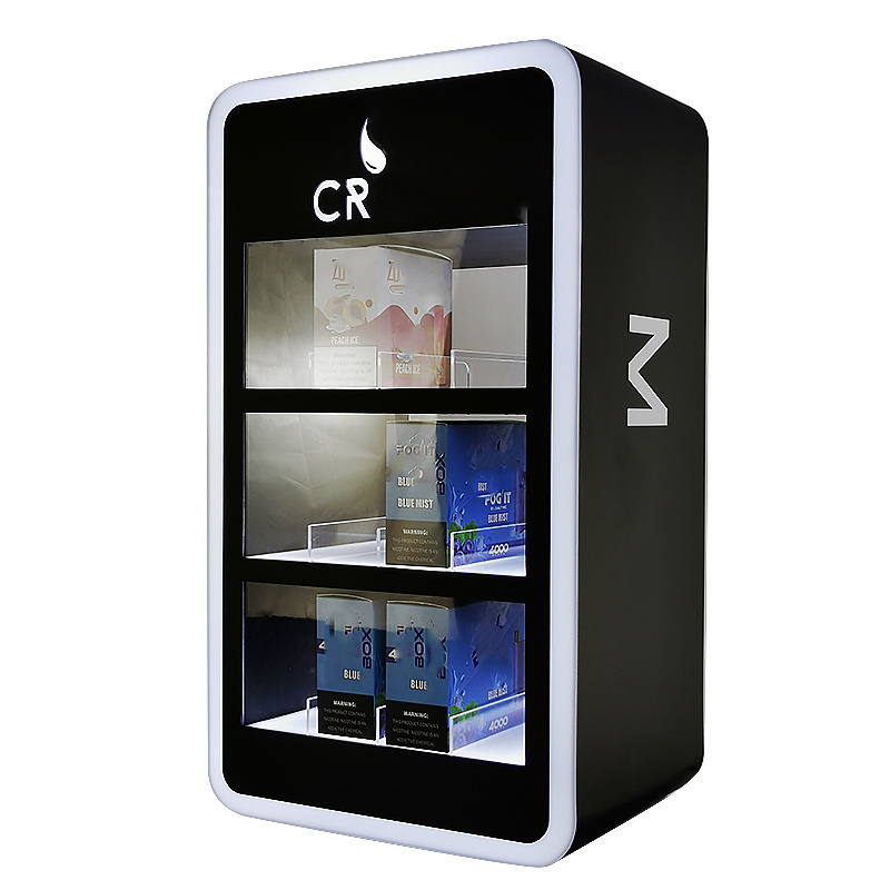 Gas Station Locking Display Cabinet For Tobacco Smoke Shop Retail Pop Countertop Acrylic Display Case With LED Light