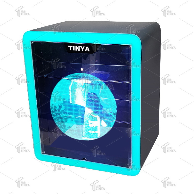 Custom cigarette display cabinet Floor Showcase led cigarettes rack display stand 3d hologram Tobacco Display Shelf Supplier