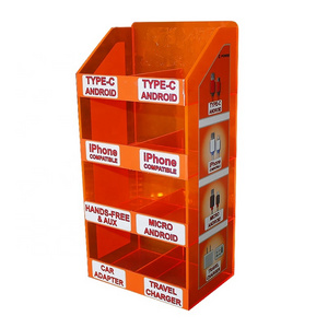 TINYA Factory customize phone mobile accessories super market charger retail store Acrylic display rack stand