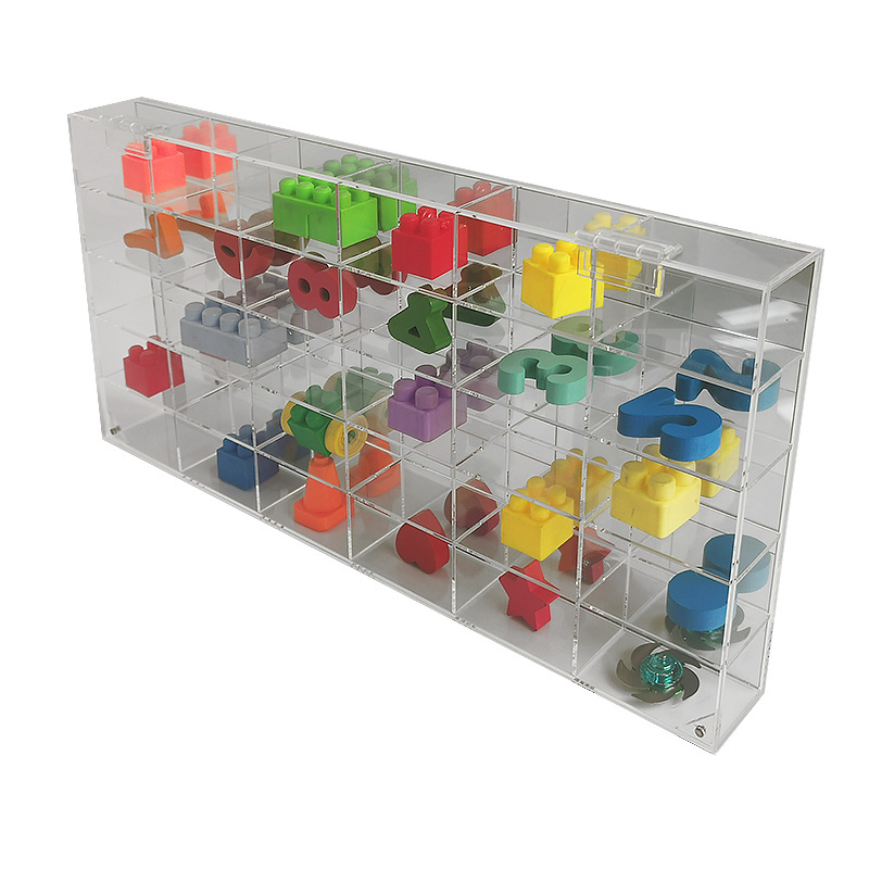 Transparent Acrylic Toy Display Rack Clear Mounted Acrylic Display Case Organizer Storage Box Custom Pokemon Cards Display Stand