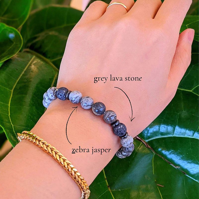 2021 new 8mm lava frosted stone bracelet men and women bracelet natural stone volcanic stone black bracelet