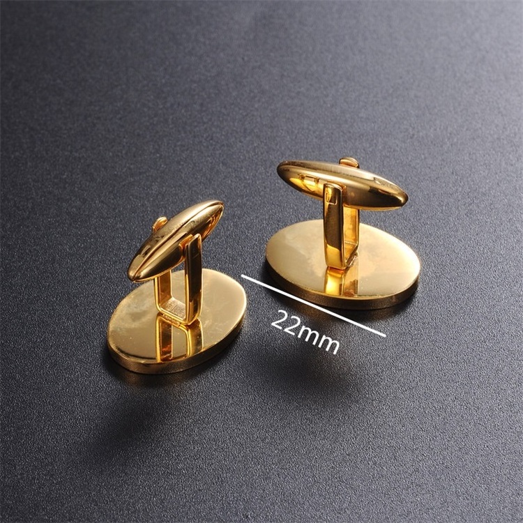 DY non-fading stainless steel high polished engrave glossy gold custom cufflink for Groomsman