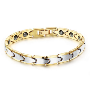 Exotic stylish gold plated tungsten magnetic bracelet