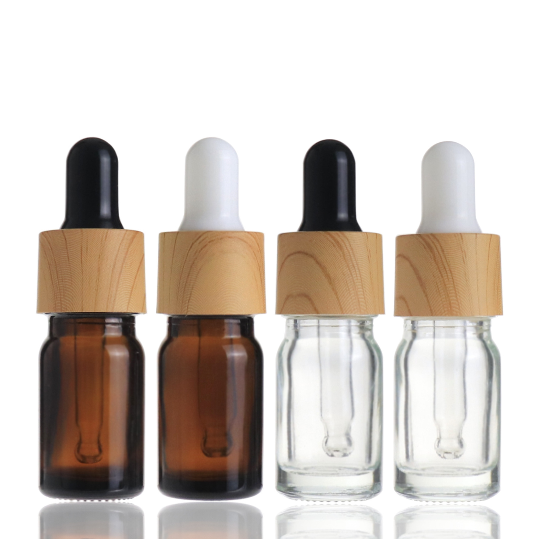 Mini size essential oil bottle 5ml 10ml 15ml 20ml 30ml 50ml fancy amber clear glass serum dropper bottle for skincare vials