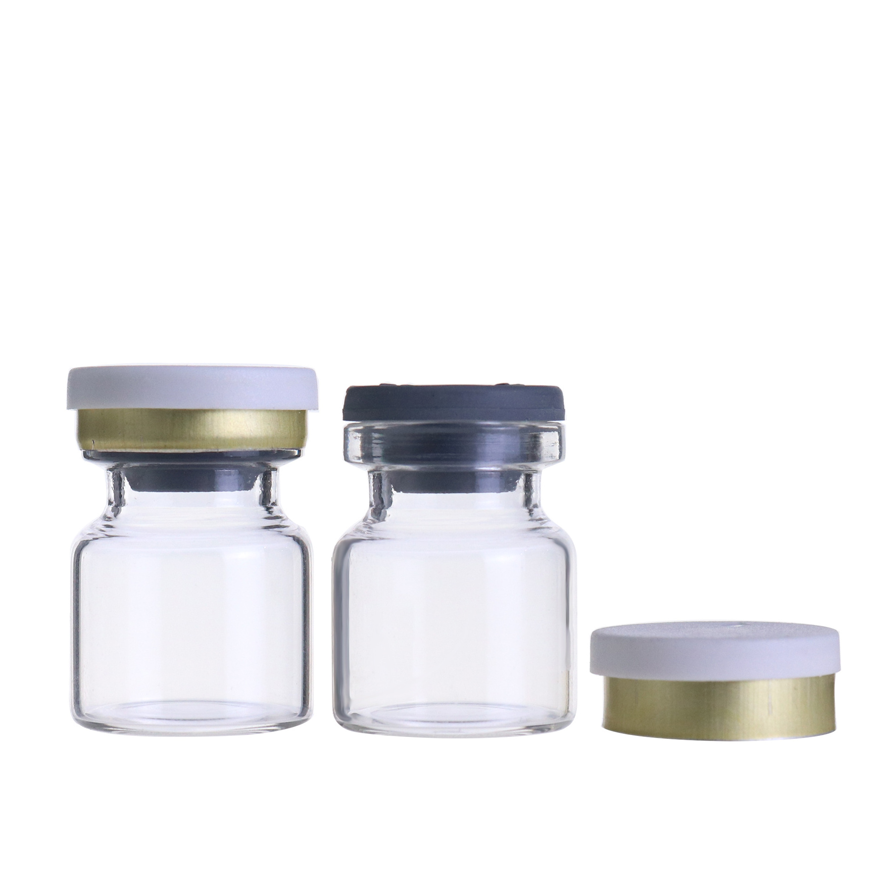 LOW MOQ Amber clear medicine apothecary glass vial injection 2ml 3 ml homeopathic bottle with bottle cap