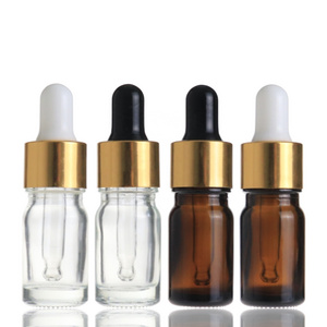 Mini size essential oil bottle 5ml 10ml 15ml 20ml 30ml 50ml fancy amber clear glass serum dropper bottle for skincare vials