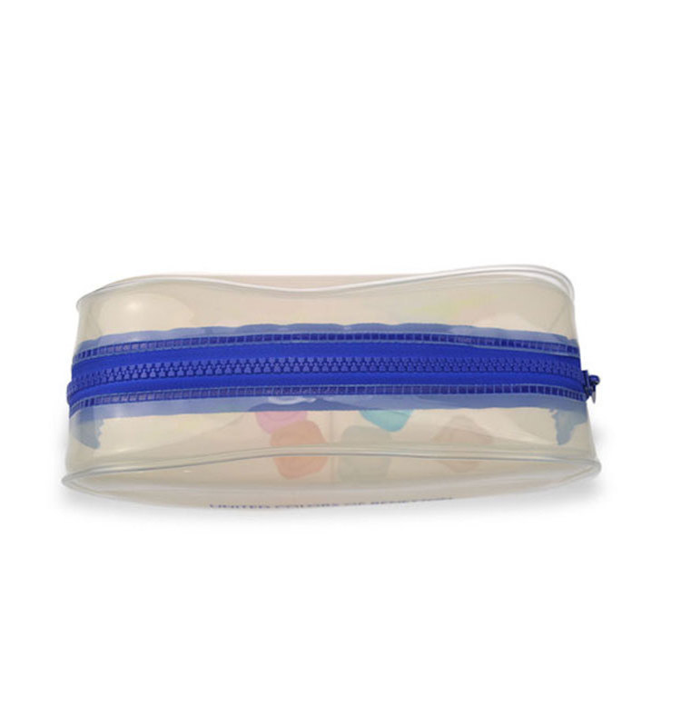 Transparent Plastic Heat Seal Sewing Zipper Pouch 2020 Vinyl Clear PVC Deep Blue Zippered Toiletry Bag