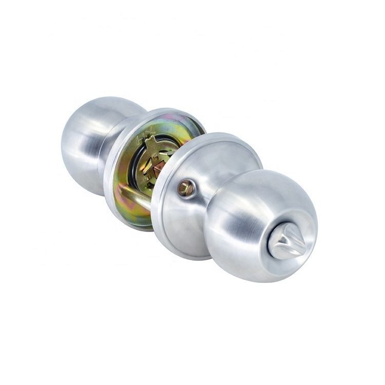 Stainless Steel Good Price Double Sided Handle Lock Washroom Bathroom Round Door Knob Lock Set