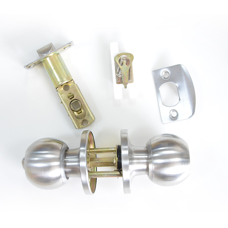 Keyed Entry Privacy Tubular Cylindrical Knob Door Lock Stainless Steel Double Ball Round Cylinder Lock