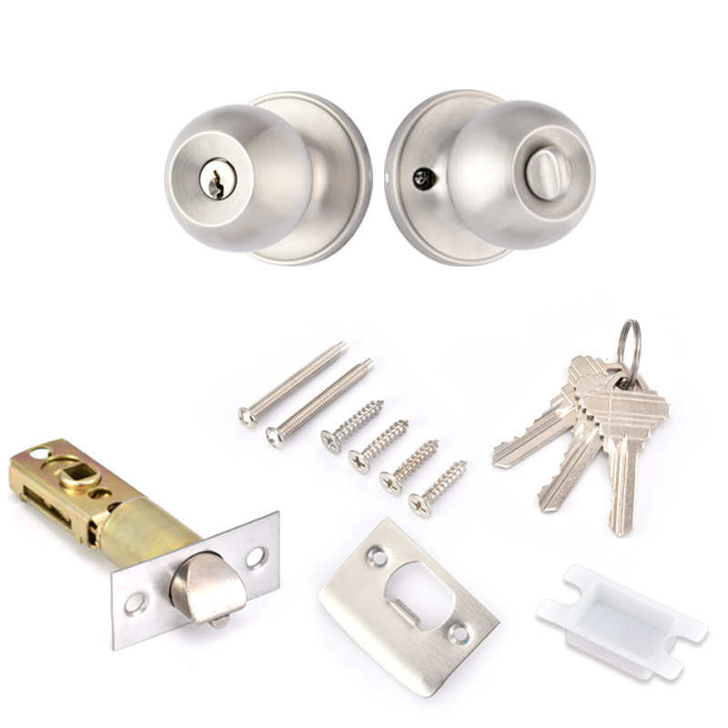 Factory Wholesales High Security Ball Key for Entry Tubular Cylindrical Door 607SS Knob Lock