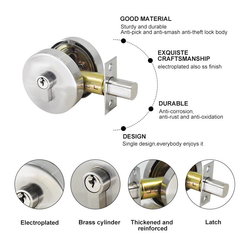 Custom Household Door Hardware Cylinder Deadbolt Keyed Lock Set Deadbolt Lock