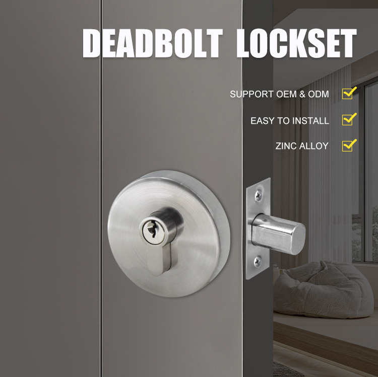 Custom Household Cylinder Stainless Steel Single Side Deadbolt knob door lock