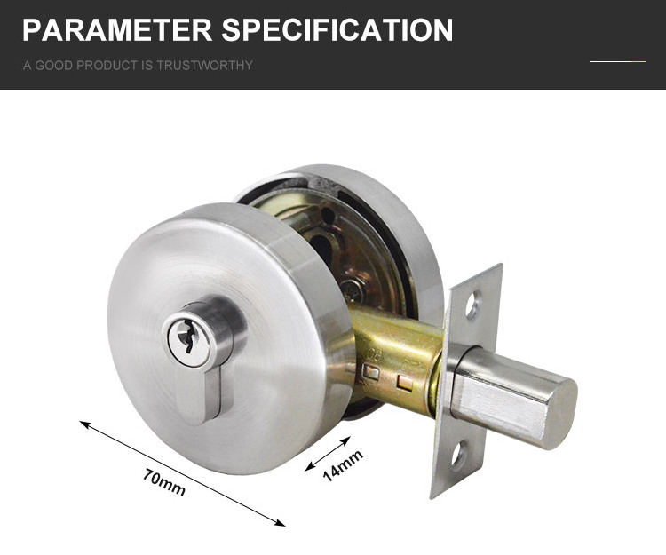 Custom Household Cylinder Stainless Steel Single Side Deadbolt knob door lock