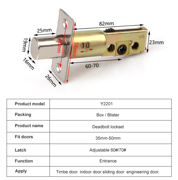 Custom Household Cylinder Stainless Steel Single Side Deadbolt knob door lock