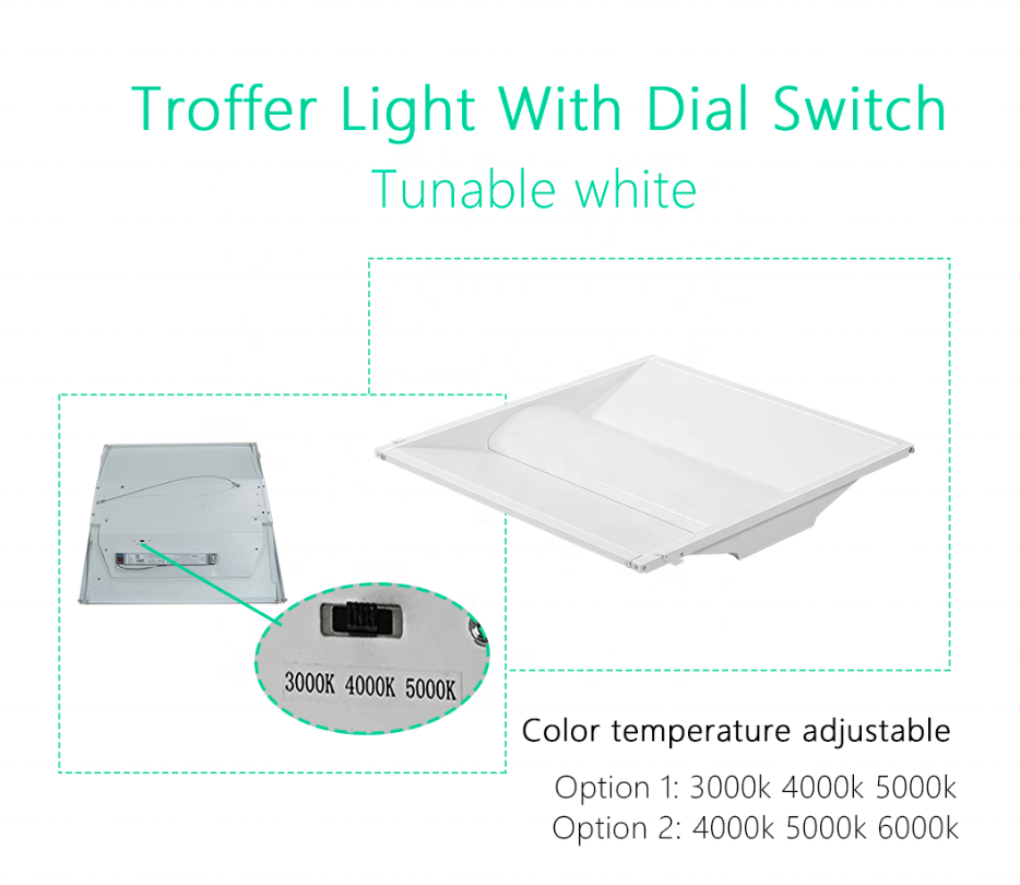 DLC Troffer 50w 130lm/w Led Troffer Fixture Led Light,2x2 2x4 Led Troffer Panel Light