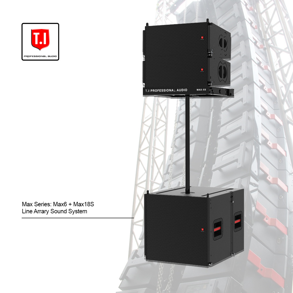 Max6 high quality mini portable audio sound equipment double 6.5 inch line array system two way speakers