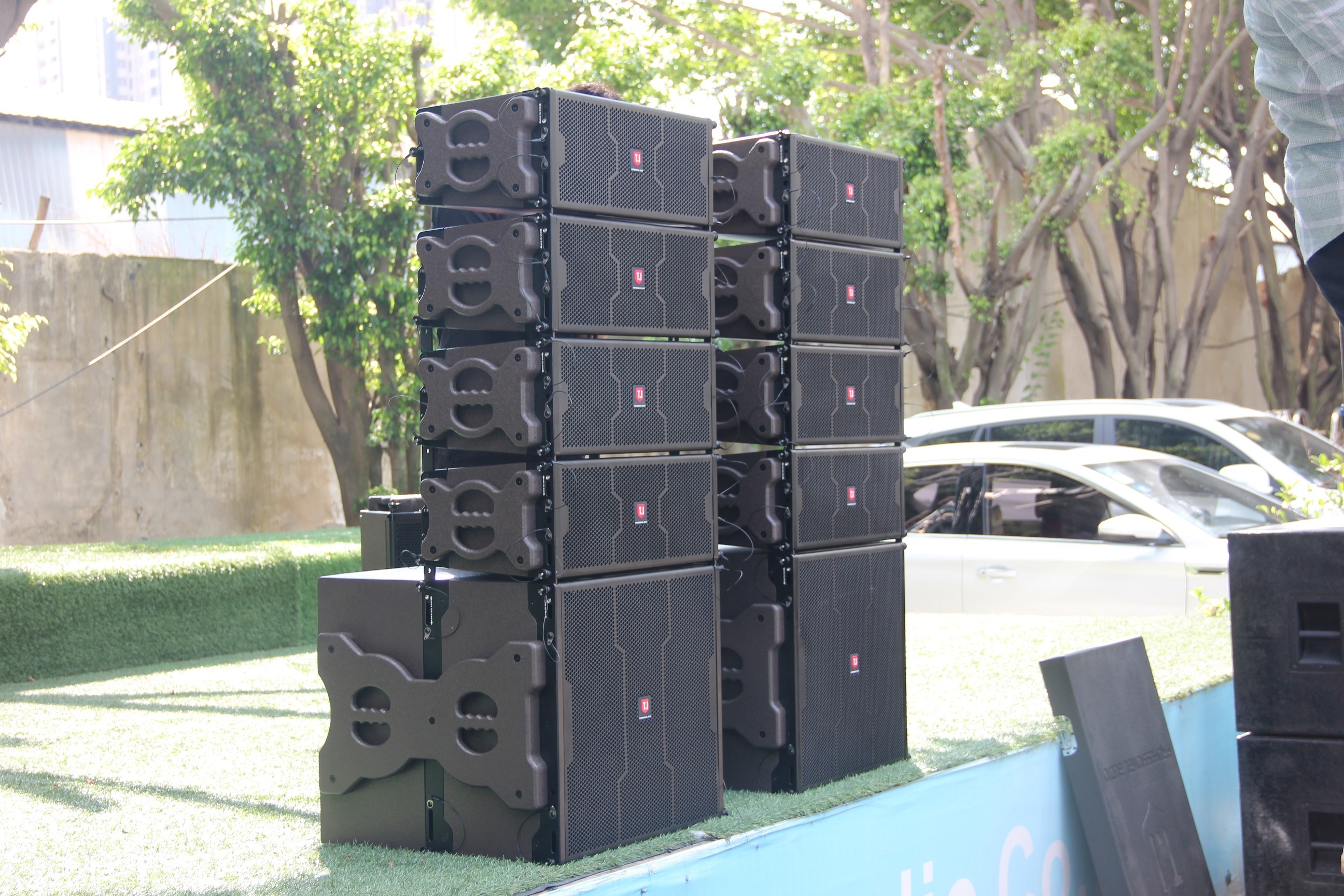 professional sound system equipment T.I Pro Audio dual 5 inch line array truss stand system speakers for outdoor concert