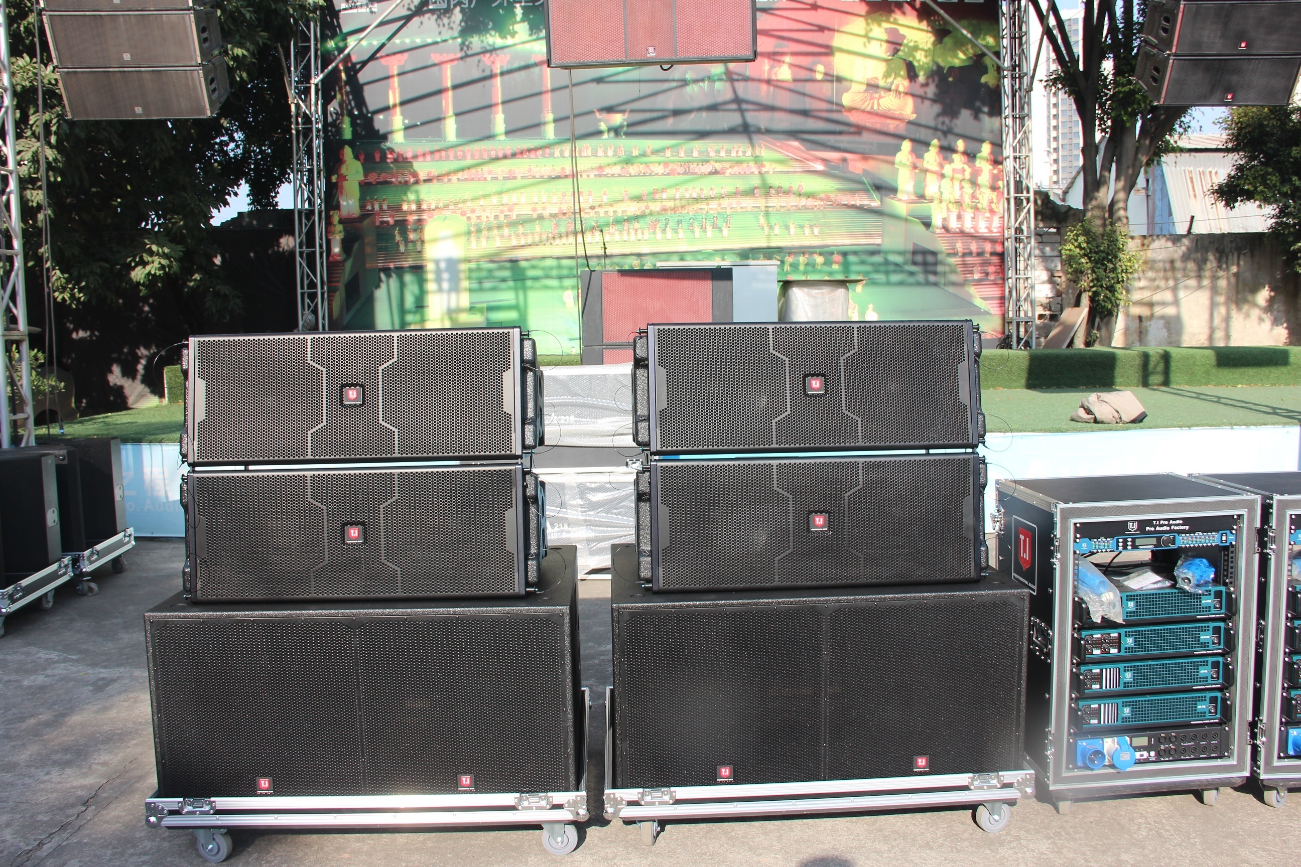 Professional dual 12 inch line array two way speakers outdoor passive waterproof sound system line array for events