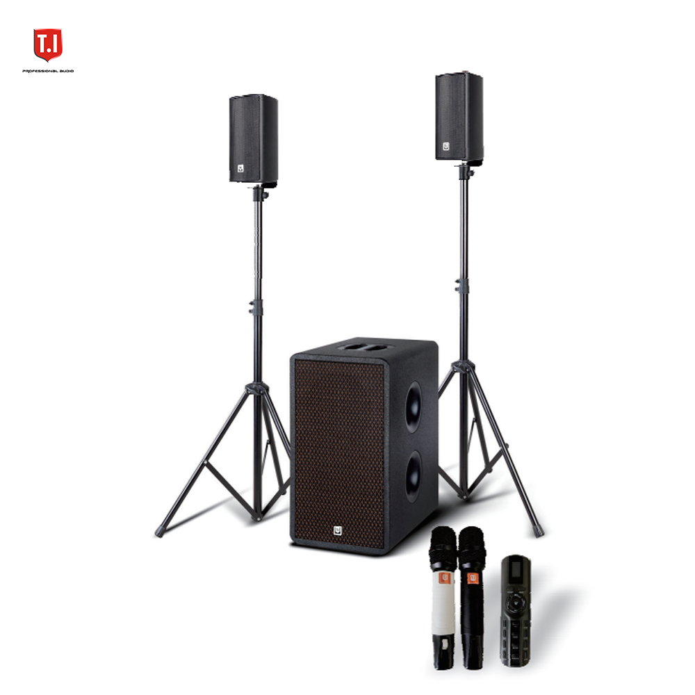 Professional CE series sound reinforcement system 3 way power amplifier wireless microphone bluetooth speakers set