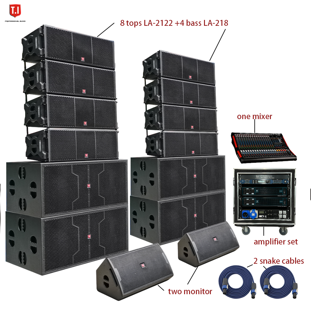 Passive powerful waterproof pro audio two way dual 12 inch line array T.I Professional sound speakers for concert