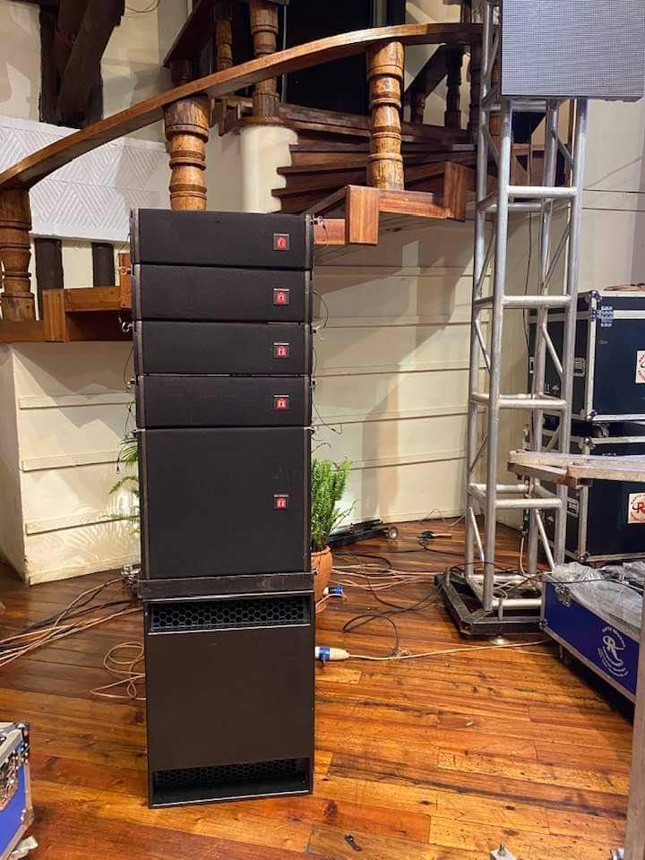 professional sound system equipment T.I Pro Audio dual 5 inch line array truss stand system speakers for outdoor concert