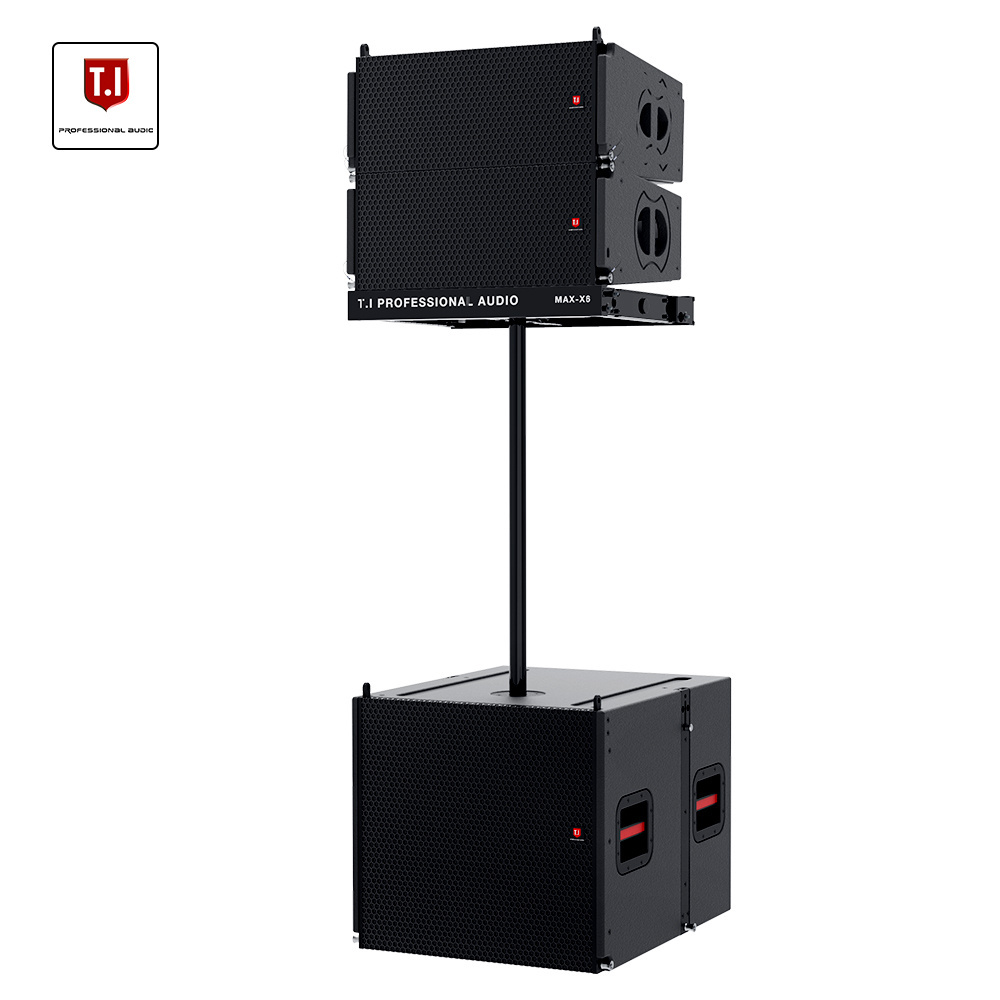 High quality double 6.5  inch powered lase sound line array speakers concert stage sound equipment