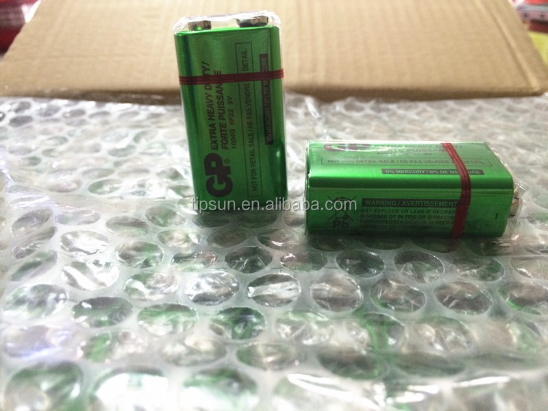 Mercury Free GP 6F22 1604G 9V Zinc Carbon Battery for Flashlight