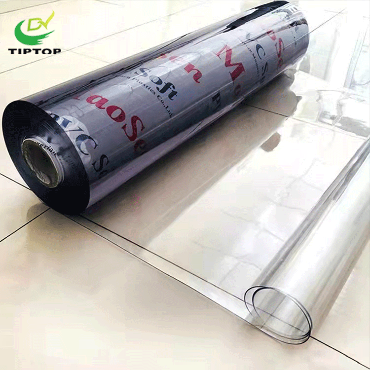 Tiptop 0.05-0.5mm soft super clear transparent PVC film roll for Curtain and Table cover and Table cloth